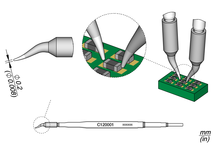C120001 - Conical Bent Cartridge Ø 0.2